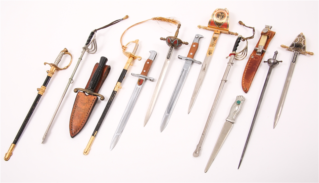 MINIATURE SWORDS & EDGED WEAPONS - LOT OF 12