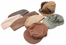 MILITARY SIDE GARRISON CAPS, HATS - LOT OF 8