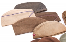 MILITARY SIDE GARRISON CAPS, HATS - LOT OF 8
