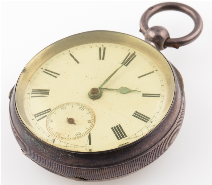 THOMAS HEWITT CHESTER STERLING SILVER POCKET WATCH 1896