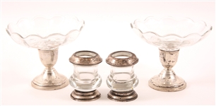 PREISNER & WHITING STERLING SILVER GLASS HOLLOWARE