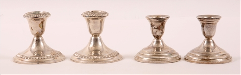 STERLING SILVER WEIGHTED CANDLESTICK SETS - LOT OF 2