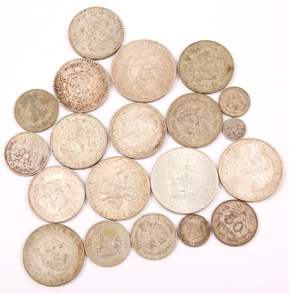 MEXICAN SILVER COINAGE - 287 GRAMS