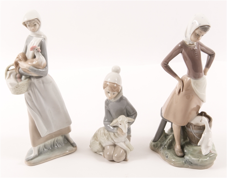 LLADRO PORCELAIN FIGURINES - LOT OF 3