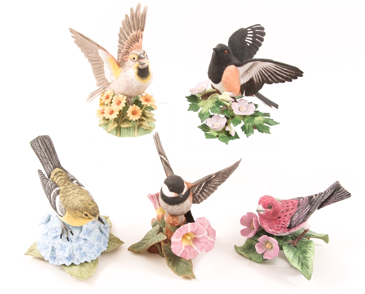 LENOX PORCELAIN BIRD FIGURINES - LOT OF 5