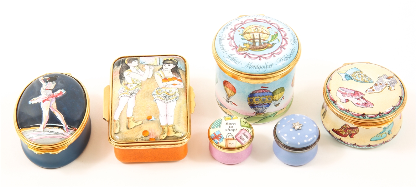 HALCYON DAYS ENAMELS TRINKET BOXES - LOT OF 6