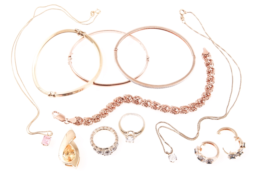 STERLING SILVER GOLD, ROSE GOLD TONE JEWELRY