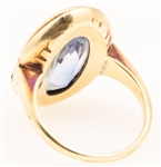 14K YELLOW GOLD BLUE SAPPHIRE RING