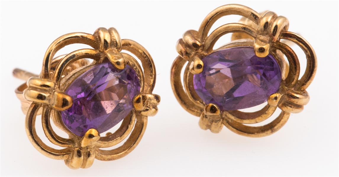 9K GOLD AMETHYST EARRINGS