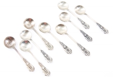 WALLACE STERLING SILVER ROSE POINT SALT SPOONS