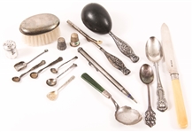 20TH C. STERLING SILVER FLATWARE & PERSONAL ITEMS