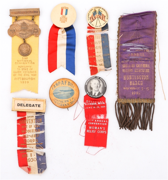 EARLY 20TH C. CIVIL WAR VETERANS ORGANIZATION BADGES