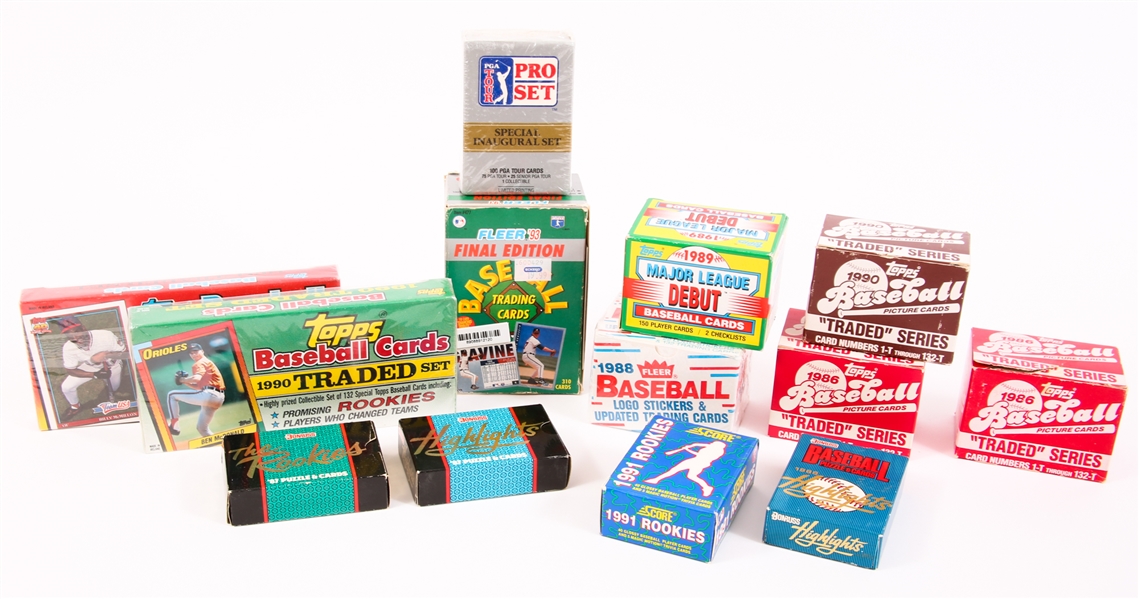COLLECTION OF BOXED BASEBALL CARDS - LOT OF 13