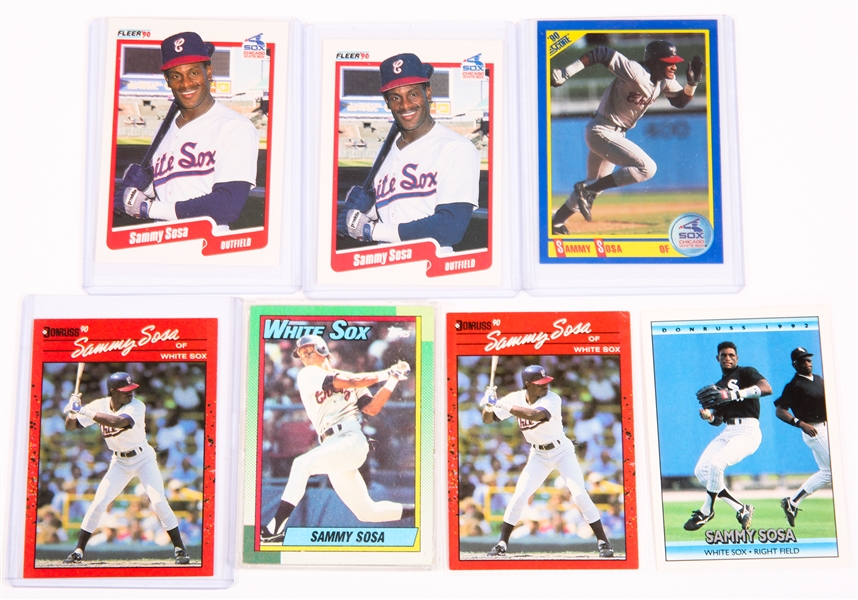 1989-1991 SAMMY SOSA BASEBALL CARDS - LOT OF 7