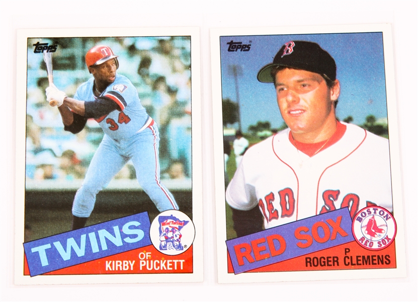 BETTER 1985 TOPPS BASEBALL CARDS - CLEMENS & PUCKETT