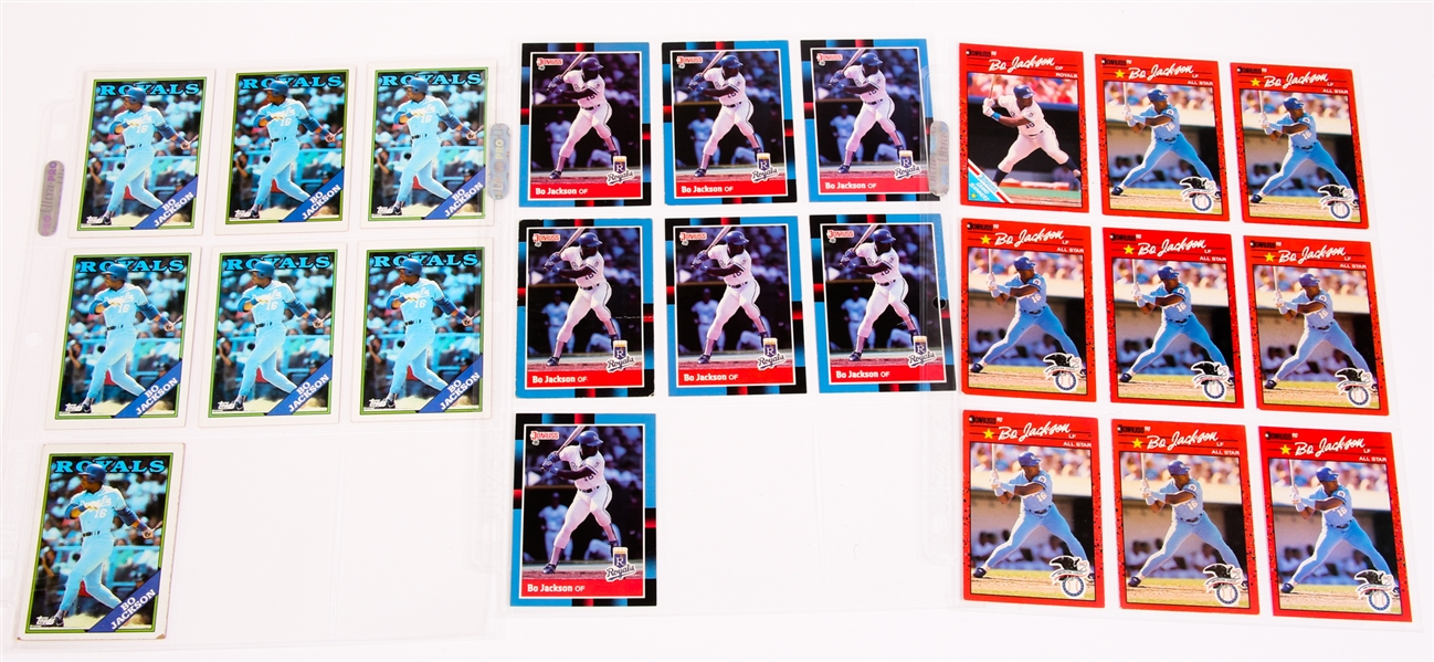 EARLY BO JACKSON BASEBALL CARDS - LOT OF 23