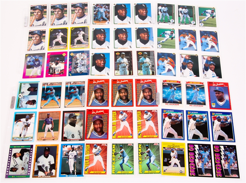 BO JACKSON BASEBALL CARDS - LOT OF 54