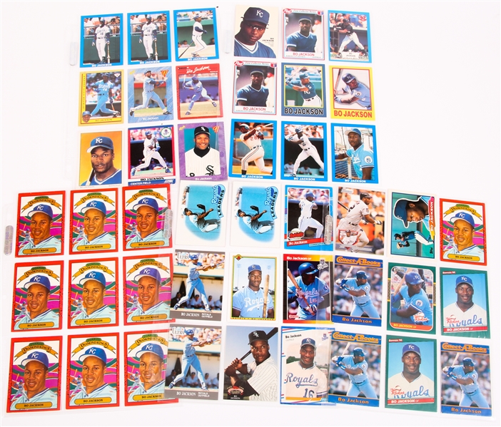 BO JACKSON BASEBALL CARDS - LOT OF 45