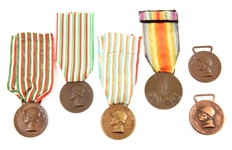 WWI ITALIAN VICTORY SERVICE MEDALS - LOT OF 6