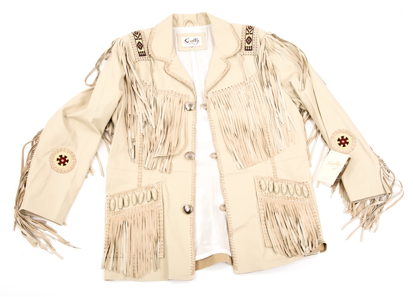 MENS SCULLY TAN FRINGE LEATHER JACKET