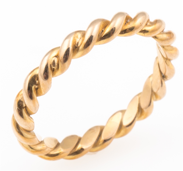 9K YELLOW GOLD TWISTED ROPE BAND RING