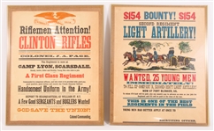 REPRODUCTION CIVIL WAR RECRUITING POSTERS - LOT OF 2
