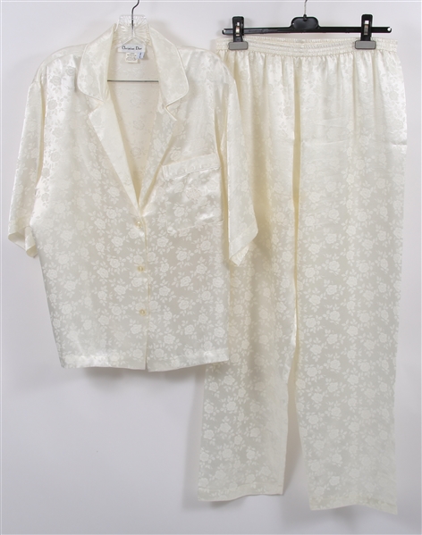 WOMENS CHRISTIAN DIOR WHITE SHORT SLEEVE PAJAMAS