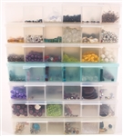 BEADS - GLASS, ACRYLIC, COMPOSITE - LOT OF 7 BEAD HOLDERS