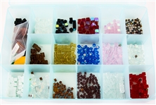 BEADS - GLASS, ACRYLIC, COMPOSITE - LOT OF 7 BEAD HOLDERS