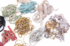 RHINESTONE RIBBON - LOT OF 24 STRANDS
