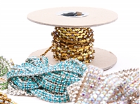 RHINESTONE RIBBON - LOT OF 24 STRANDS