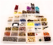 BEADS - GLASS, ACRYLIC, COMPOSITE - LOT OF 6 BEAD HOLDERS