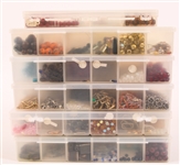 BEADS - GLASS, ACRYLIC, COMPOSITE - LOT OF 6 BEAD HOLDERS