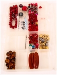 BEADS - GLASS, ACRYLIC, COMPOSITE - LOT OF 6 BEAD HOLDERS