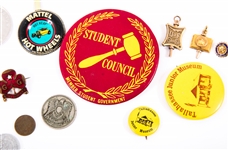 MISCELLANEOUS PINS, TOKENS - GIRL SCOUTS, NOVELTY & MORE