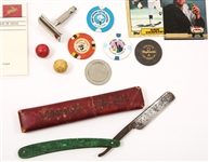 ESTATE COLLECTIBLES - RAZORS, SPORTING CARDS, TOKENS, & MORE
