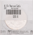 2000 & 2003 U.S. SILVER EAGLE 1 OZ COINS