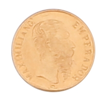 1865 B IMPERIAL MEXICAN 1 PESO GOLD COIN