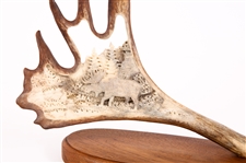 DON CONNORS CARVED CARIBOU ANTLER SCULPTURE 