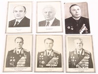 SOVIET USSR MINISTRY PORTRAIT PRINTS - LOT OF 6