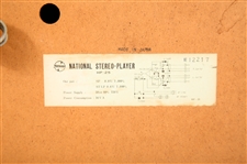 NATIONAL HP-25 STEREOPLAYER & RA-25 SPEAKERS 