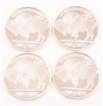 1 OZT U.S. 1937 BUFFALO SILVER BULLION ROUND - LOT OF 4