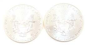 2013 U.S. 1 OZT SILVER EAGLE - LOT OF 2