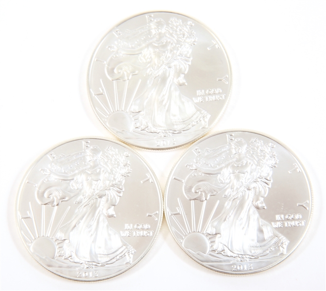 2013 U.S. 1 OZT SILVER EAGLE - LOT OF 3