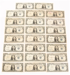 SERIES 1935 & 1957 US $1 SILVER CERTIFICATES - LOT OF 23