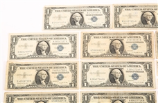 SERIES 1935 & 1957 US $1 SILVER CERTIFICATES - LOT OF 23