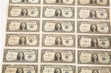 SERIES 1935 & 1957 US $1 SILVER CERTIFICATES - LOT OF 23