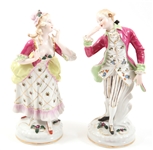 JAPANESE EXPORT FRENCH COURT PORCELAIN FIGURINES