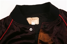 1980S NBC STUDIOS SATIN VARSITY BOMBER JACKET