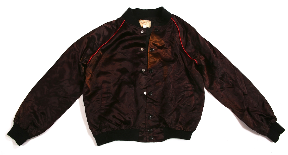 1980S NBC STUDIOS SATIN VARSITY BOMBER JACKET